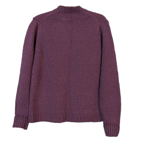 Women's NWT Gimbels Knit Focus vintage open front cardigan, purple, size L - Picture 2 of 4